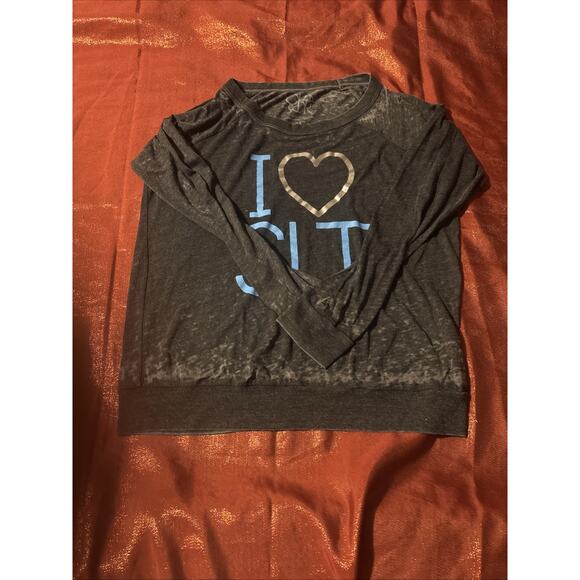 Chaser I Love SLT Burnout Sweatshirt Gray Blue Size Medium - Picture 1 of 4